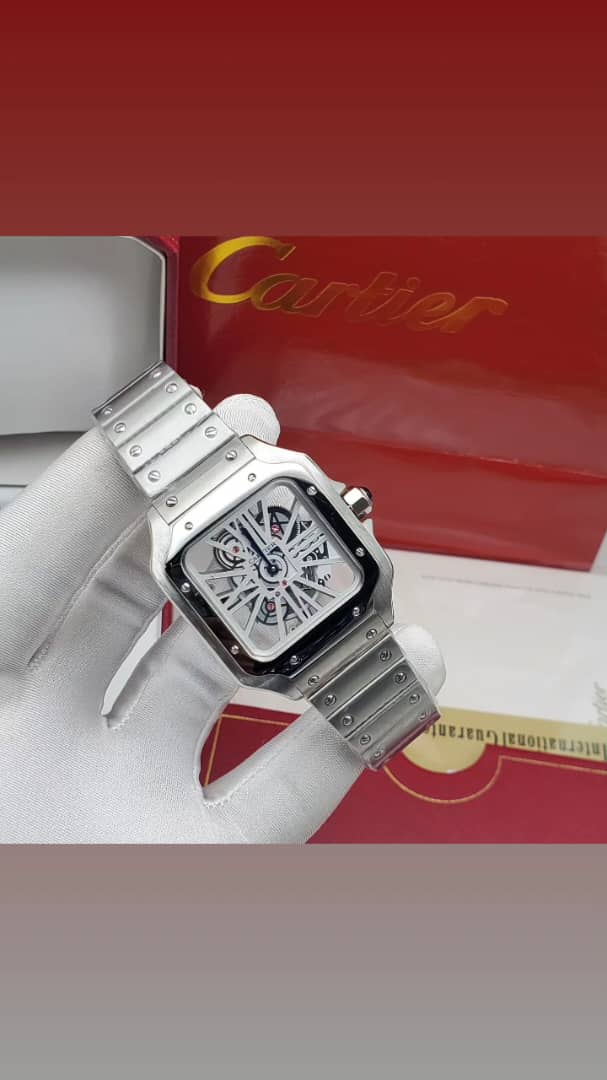 Cartier Santos Steel Skeleton Dial