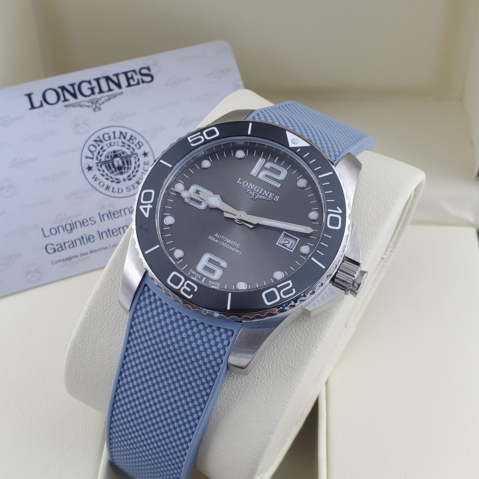 Longines HydroConquest – Light Blue Rubber Strap